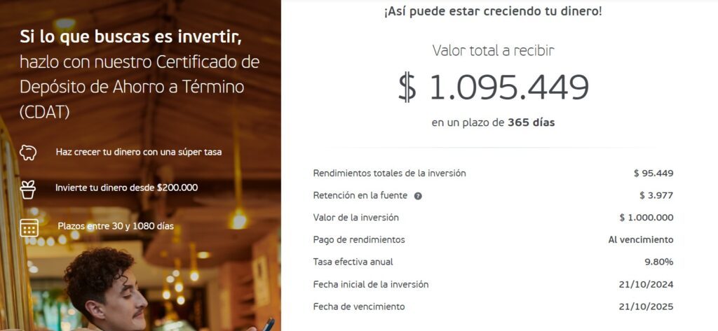 Simulador CDAT Banco Falabella